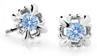 Cutie Jewellery Roztomilé dětské náušnice z bílého zlata C2212-30-X-2 světle modrá