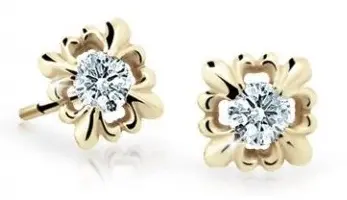 Cutie Jewellery Roztomilé dětské náušnice ze žlutého zlata C2212-30-X-1 bílá