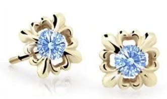 Cutie Jewellery Roztomilé dětské náušnice ze žlutého zlata C2212-30-X-1 světle modrá