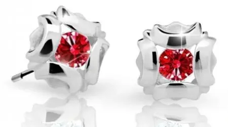 Cutie Jewellery Slušivé dětské náušnice z bílého zlata C2216-30-X-2 červená