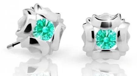 Cutie Jewellery Slušivé dětské náušnice z bílého zlata C2216-30-X-2 světle zelená
