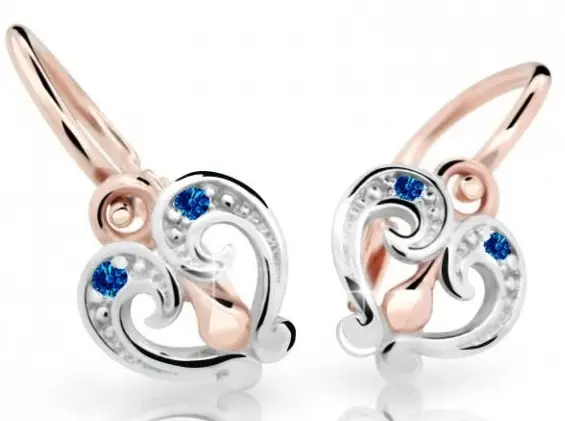 Cutie Jewellery Slušivé dětské náušnice z růžového zlata C2211-10-X-4 modrá