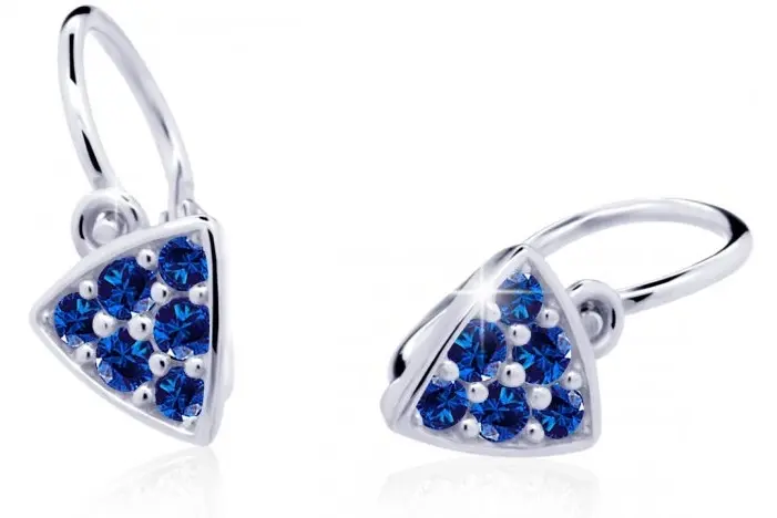 Cutie Jewellery Třpytivé dětské náušnice z bílého zlata C2207-10-X-2 modrá