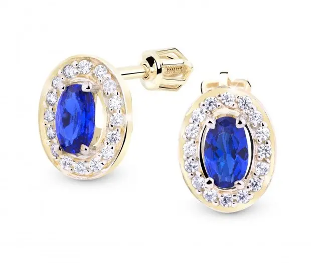 Cutie Jewellery Třpytivé zlaté náušnice se zirkony Z8049-30-X-1