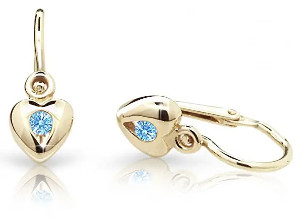 Cutie Jewellery Zlaté dětské náušnice C1556-10-X-1 světle modrá