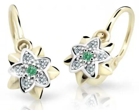 Cutie Jewellery Zlaté dětské náušnice C2210-10-X-1 zelená