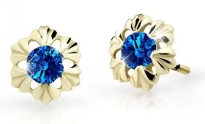 Cutie Jewellery Zlaté dětské náušnice C2213-30-X-1 modrá