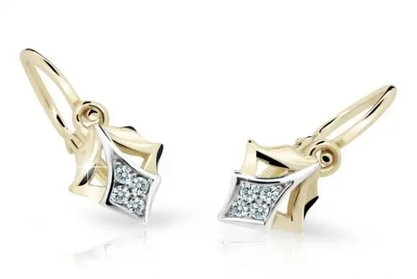 Cutie Jewellery Zlaté dětské náušnice C2220-10-X-1 bílá