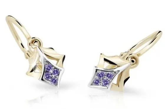 Cutie Jewellery Zlaté dětské náušnice C2220-10-X-1 fialová