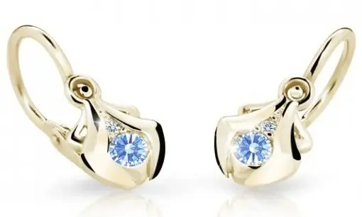 Cutie Jewellery Zlaté dětské náušnice C2224-10-X-1 světle modrá