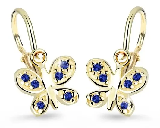 Cutie Jewellery Zlaté dětské náušnice C2748-10-X-1 modrá
