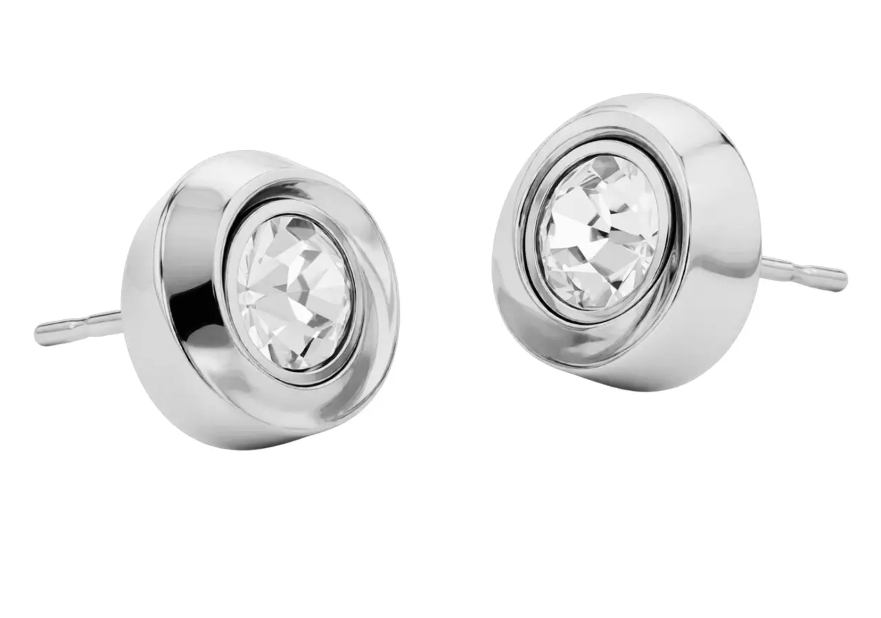 Calvin Klein Luxusní ocelové náušnice s krystaly Twisted Bezel Solitaire 35000771