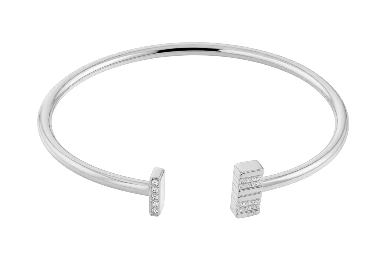 Calvin Klein Módní ocelový pevný náramek s krystaly 35000367
