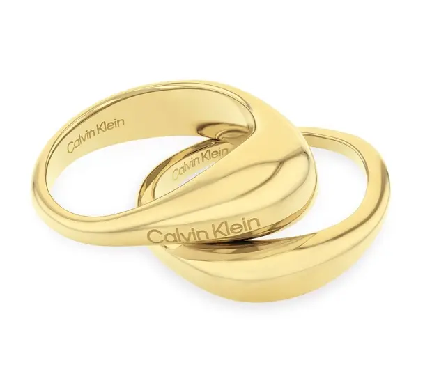 Calvin Klein Dámský set pozlacených prstenů Elongated Drops 35000448