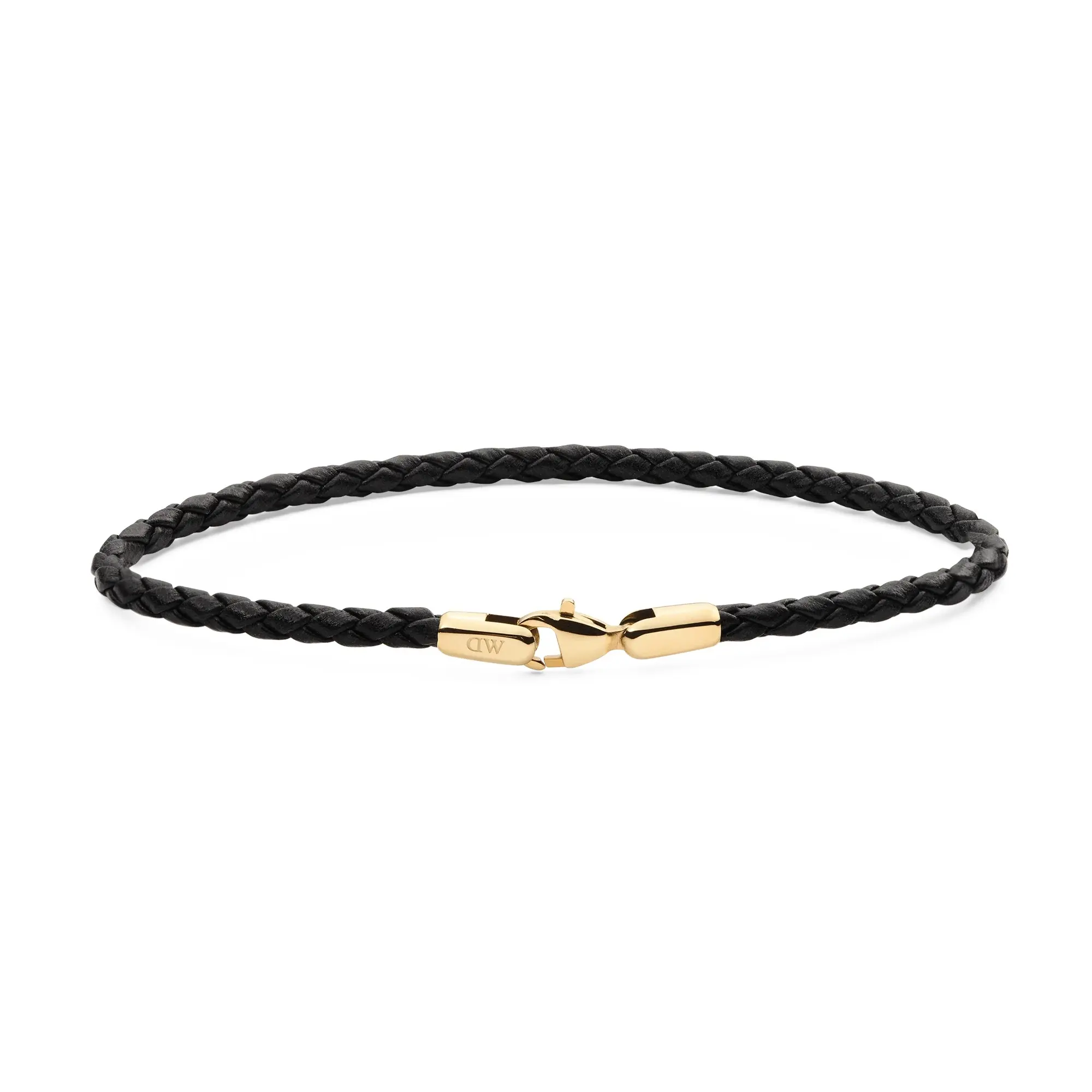 Daniel Wellington Černý pletený kožený náramek Sheffield Daniel DW004017