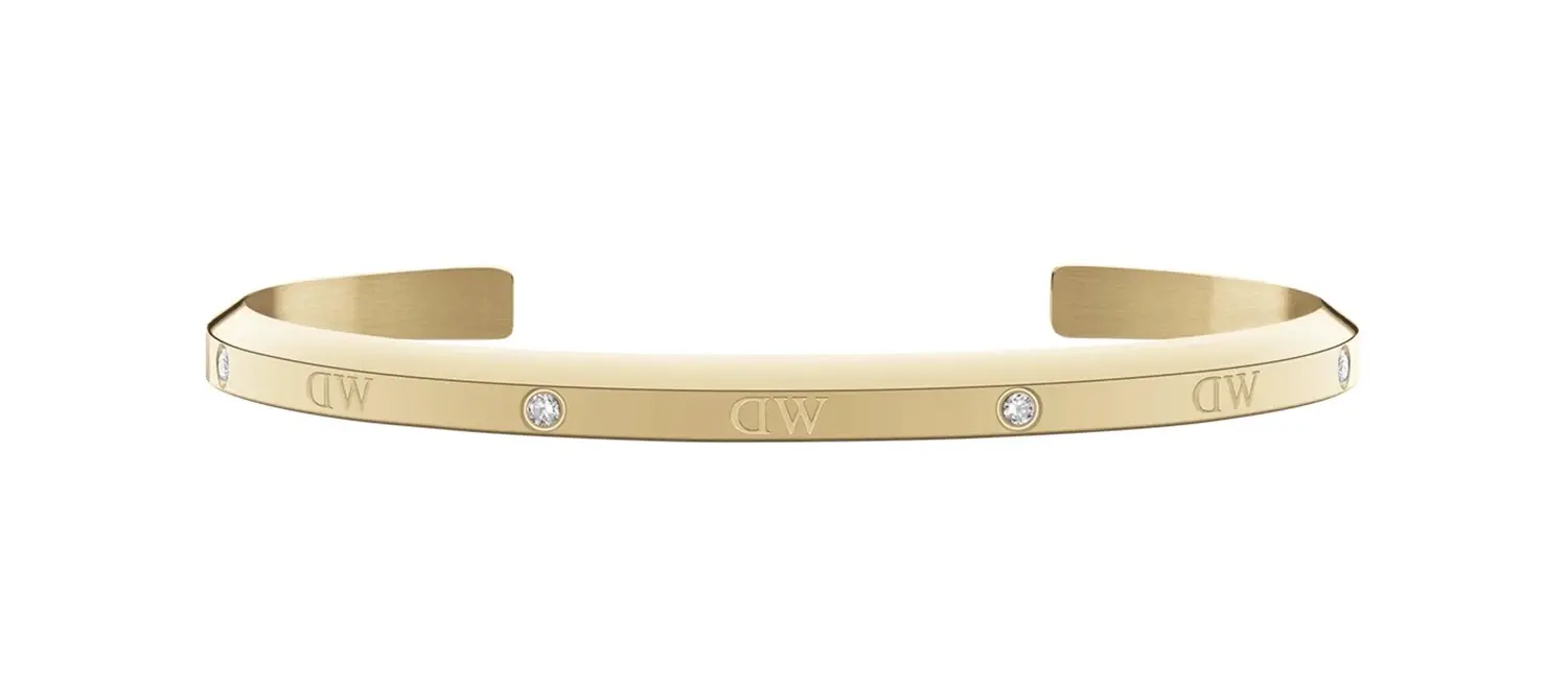 Daniel Wellington Módní pevný pozlacený náramek Classic Lumine DW004005 15,5 cm