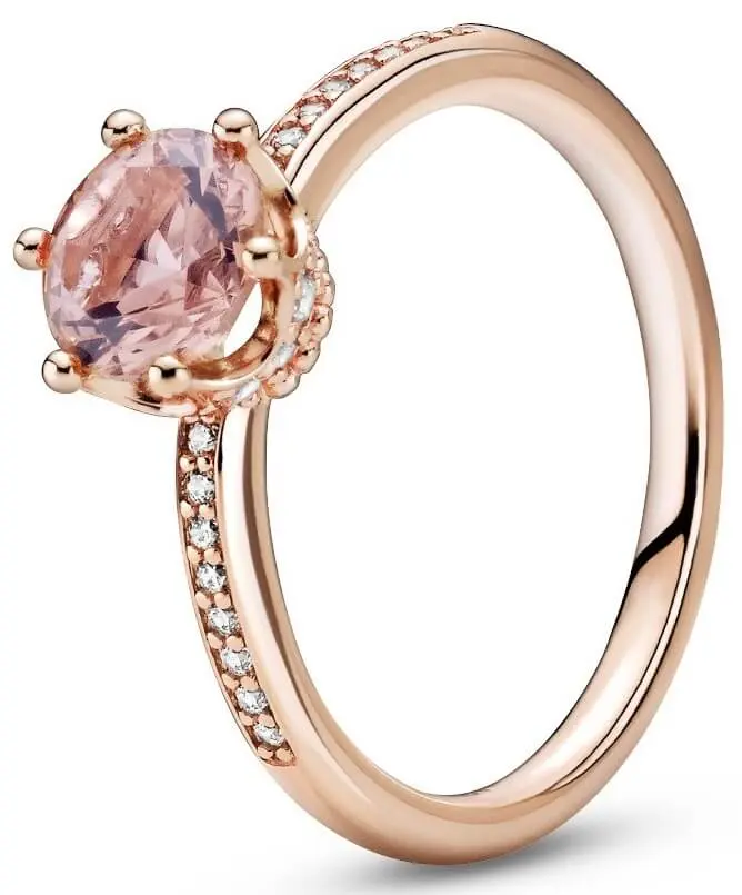 Pandora Pozlacený prsten s kamínky Rose 188289C01