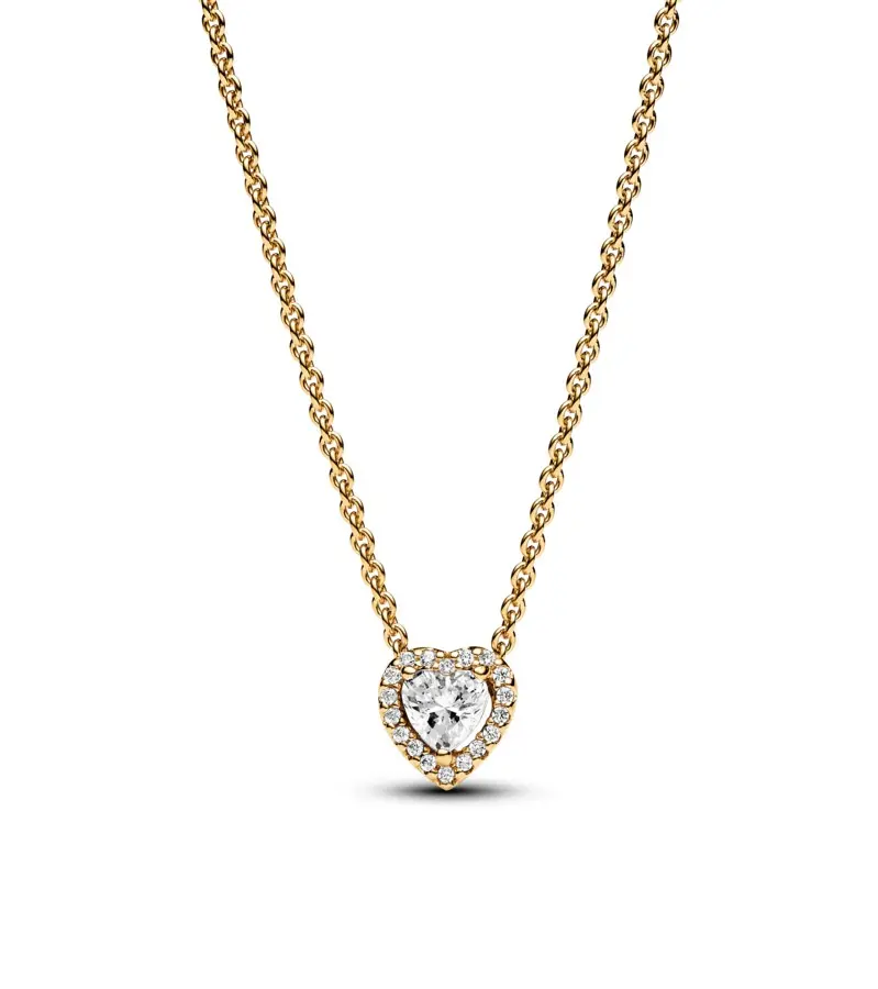 Pandora Pozlacený náhrdelník s třpytivým srdíčkem Shine Timeless 368425C01-45