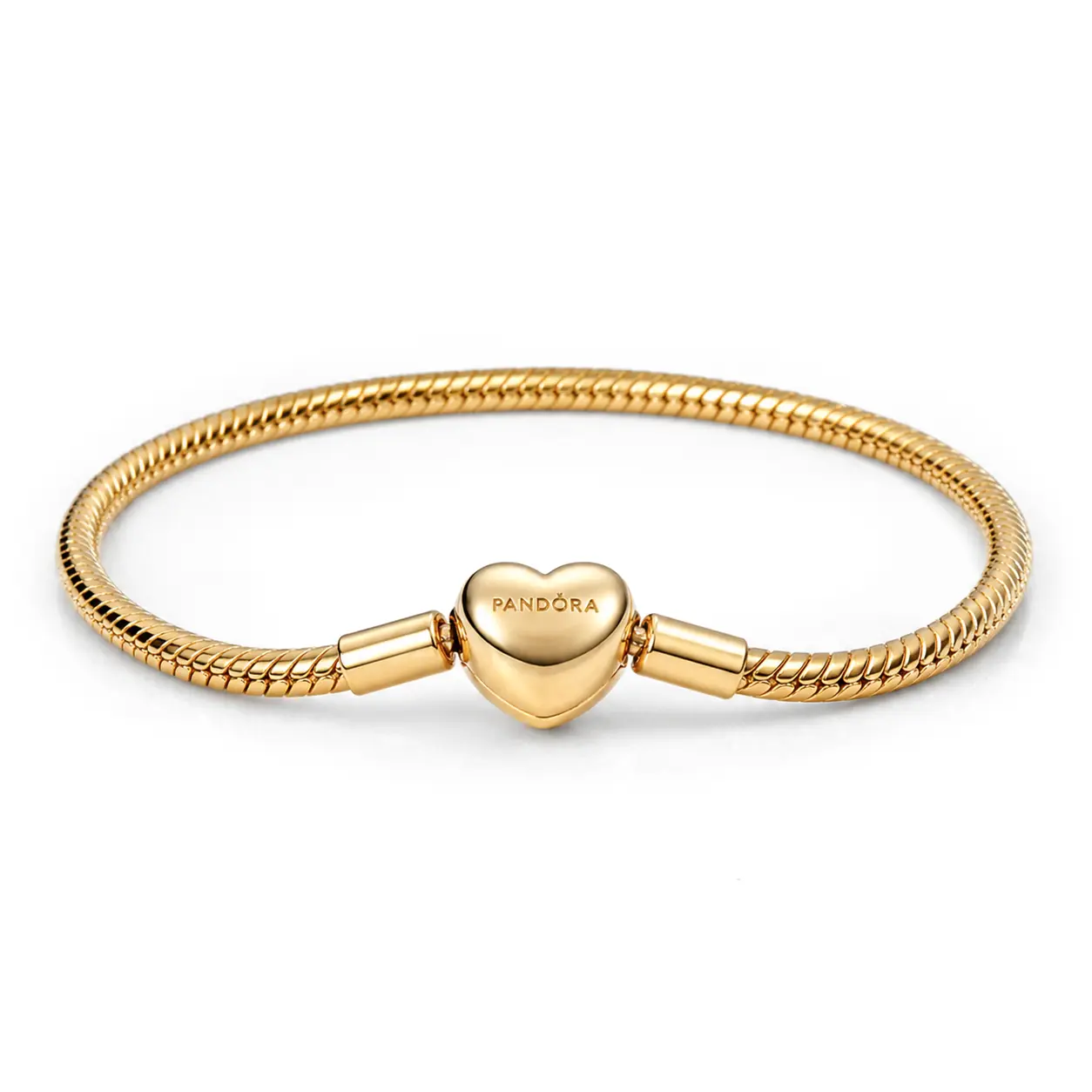 Pandora Pozlacený náramek se srdíčkem Shine Moments 564236C00 18 cm