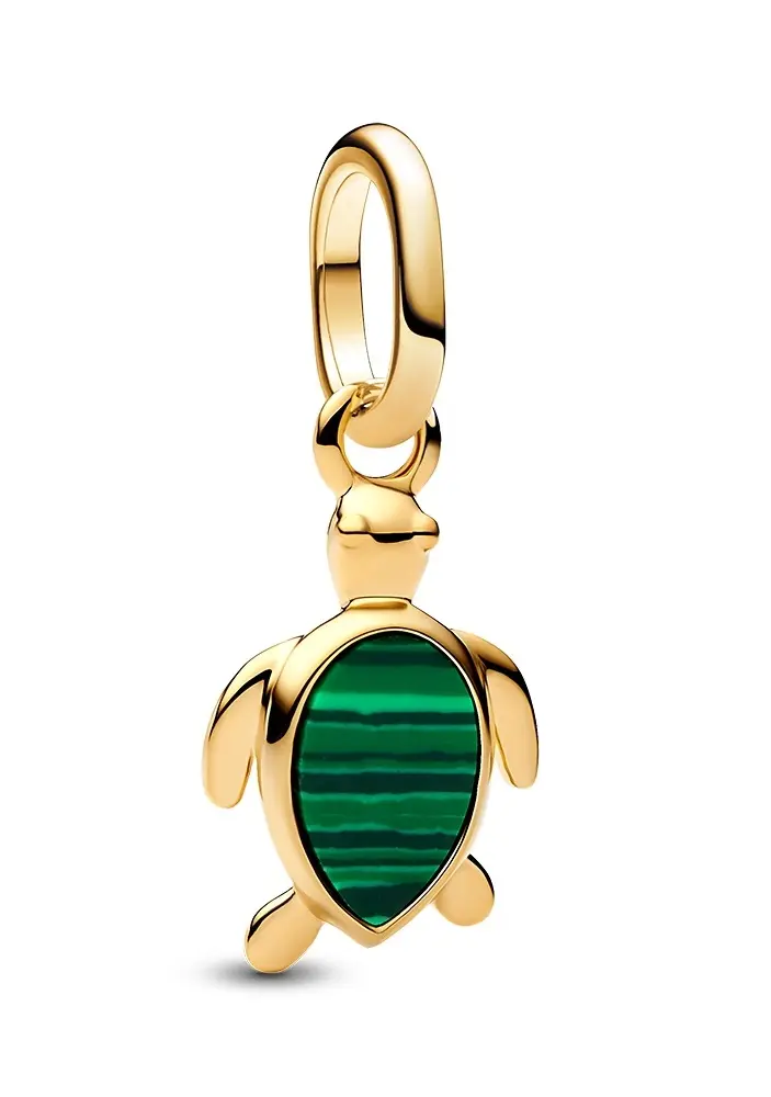 Pandora Pozlacený přívěsek Želva Mini Shine 763823C01