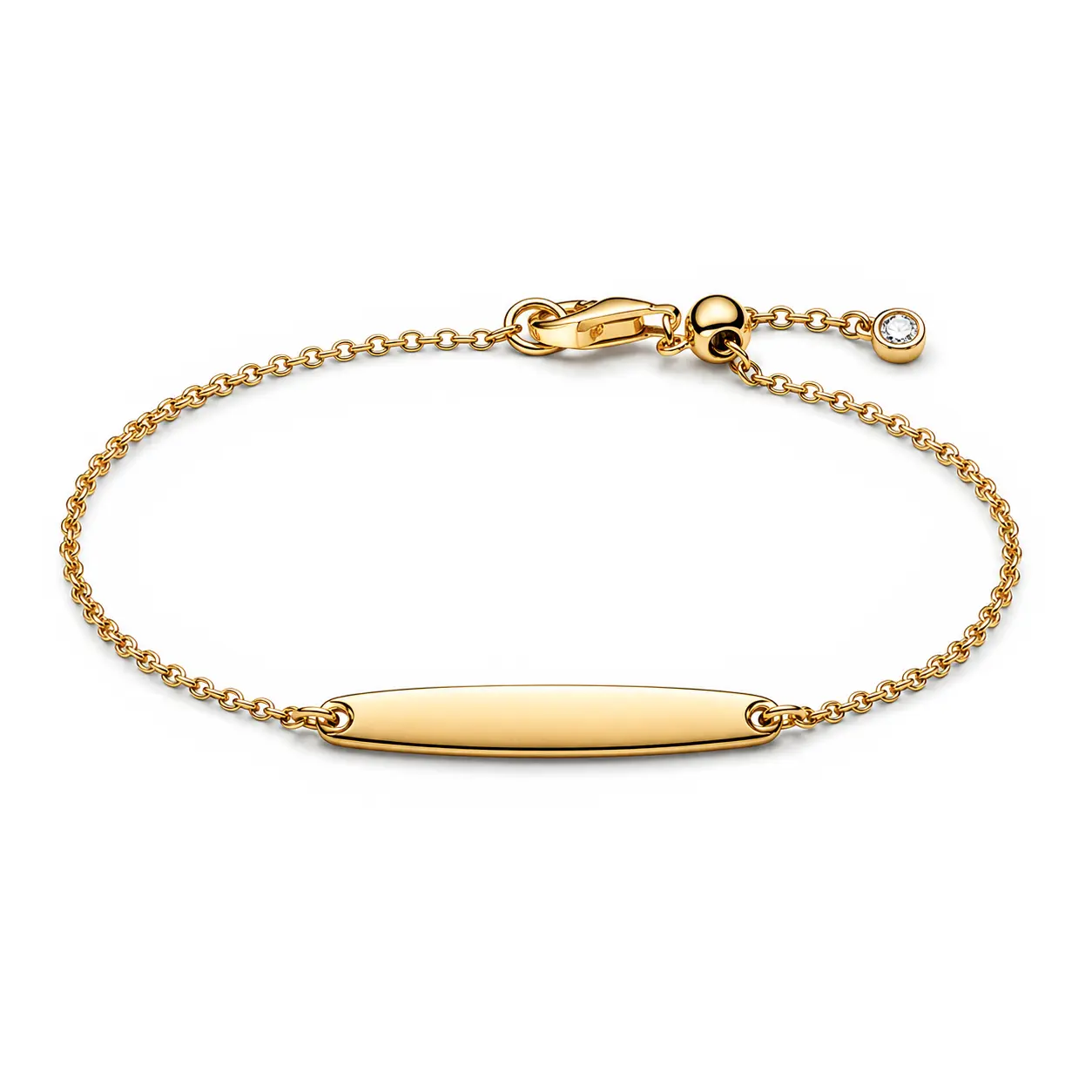 Pandora Pozlacený řetízkový náramek s destičkou Shine 564010C01 16 cm