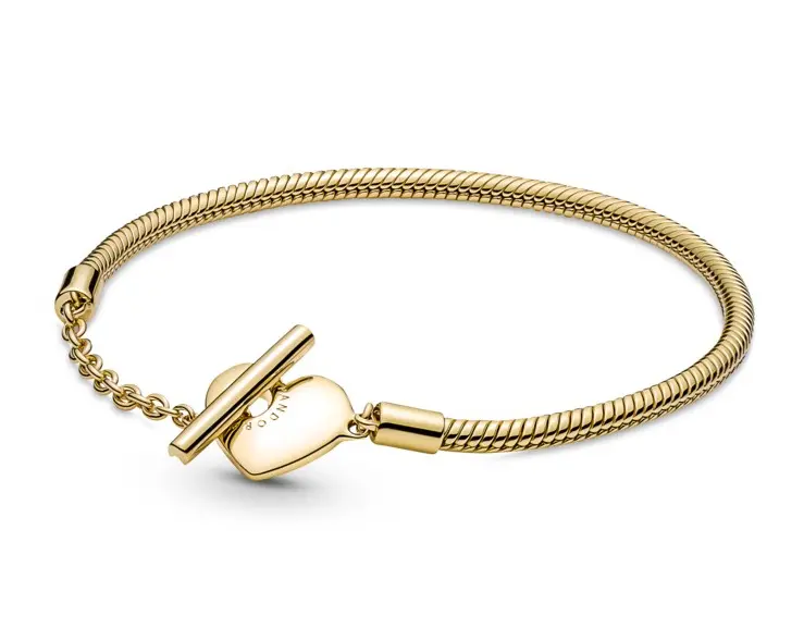 Pandora Pozlacený náramek s americkým zapínáním Shine Moments 569285C00 18 cm