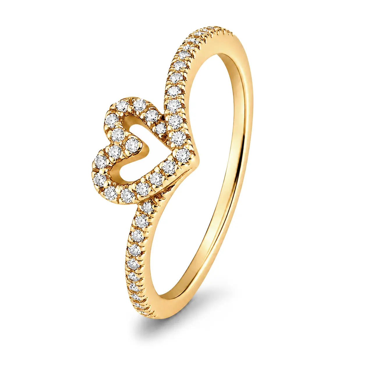 Pandora Romantický pozlacený prsten s diadémem Shine Timeless 169302C01 50 mm