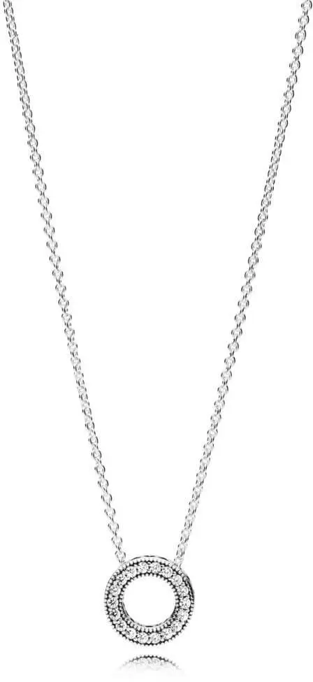 Pandora Stříbrný náhrdelník s třpytivým přívěskem 397436CZ-45