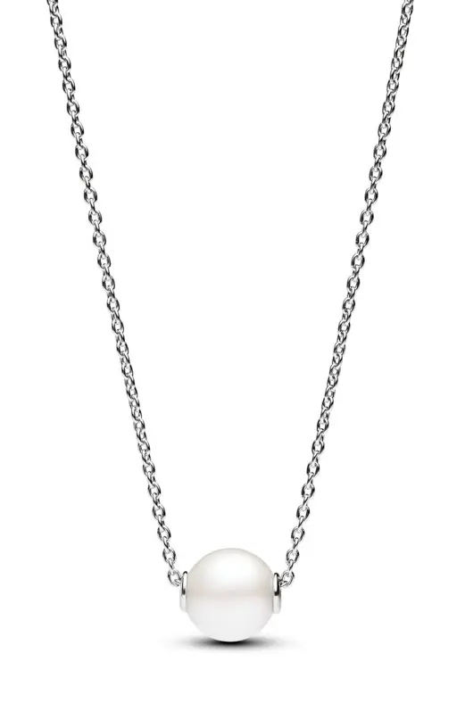 Pandora Stříbrný náhrdelník se sladkovodní perlou Timeless 393167C01-45