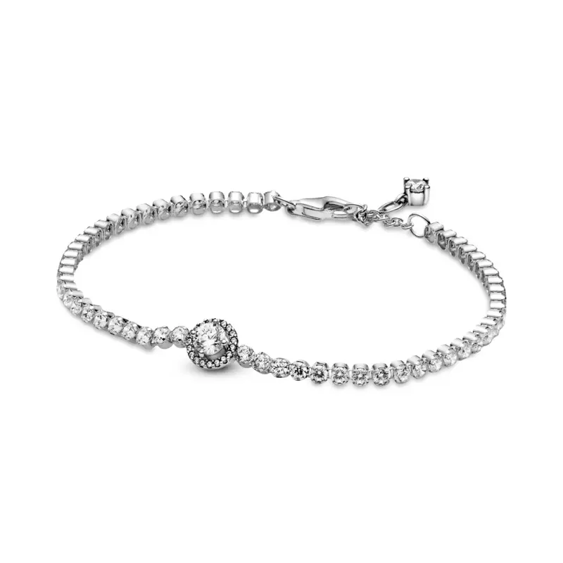 Pandora Tenisový stříbrný náramek Třpytivá aureola Timeless 599416C01