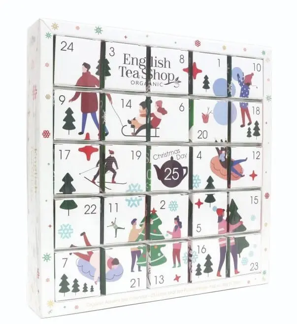 English Tea Shop Adventní kalendář Puzzle bílé BIO 25 pyramidek