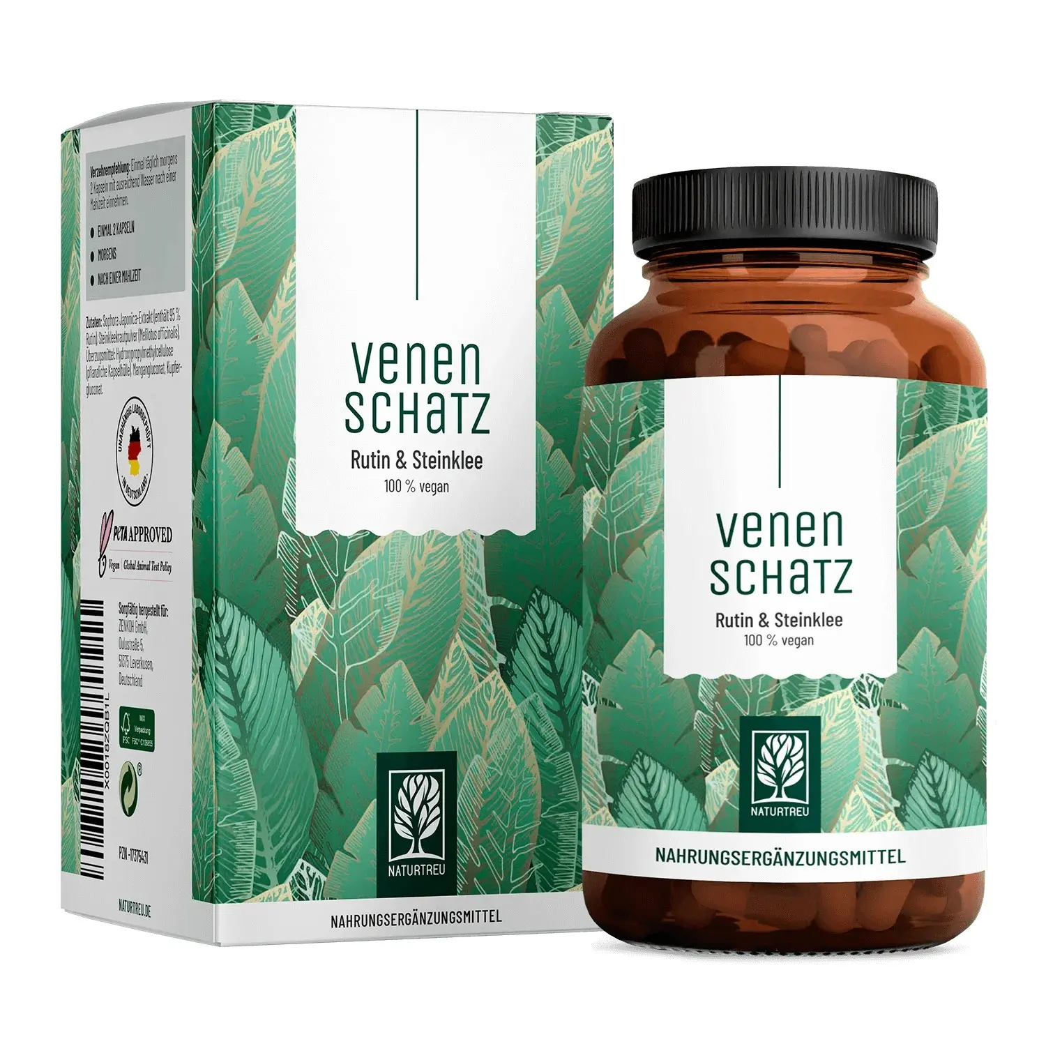 Naturtreu Poklad pro žíly - rutin & komonice lékařská, 120 kapslí