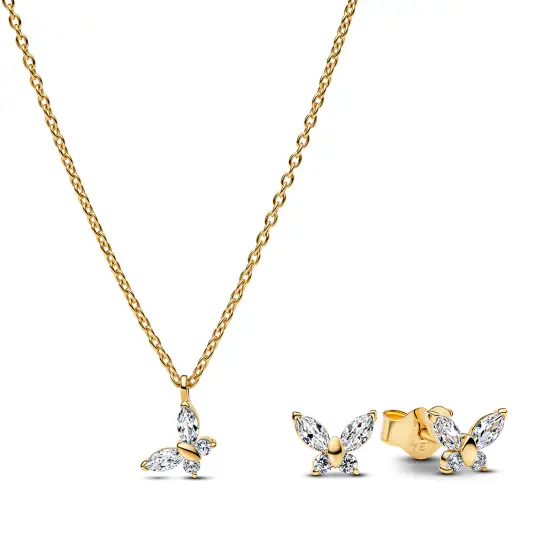 PANDORA set náhrdelník a náušnice Motýl šperkový set 364267C01-45+264264C01