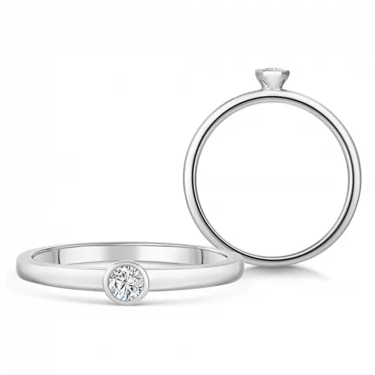 SOFIA DIAMONDS zlatý zásnubní prsten s diamantem 0,10 ct prsten BDRB00075WG