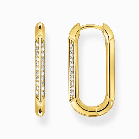 THOMAS SABO náušnice Oval with white zirconia náušnice CR674-414-14