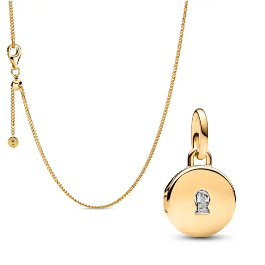 PANDORA set řetízek a přívěsek Love locket šperkový set 368638C00-60+763066C01