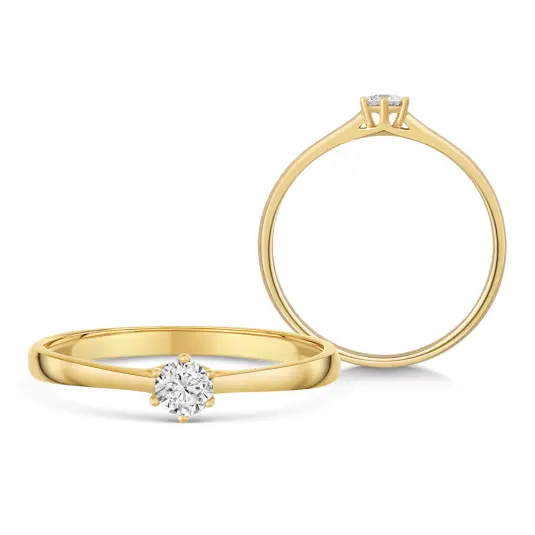 SOFIA DIAMONDS zlatý zásnubní prsten s diamantem 0,14 ct H/I1 prsten UDRG47929Y-H-I1