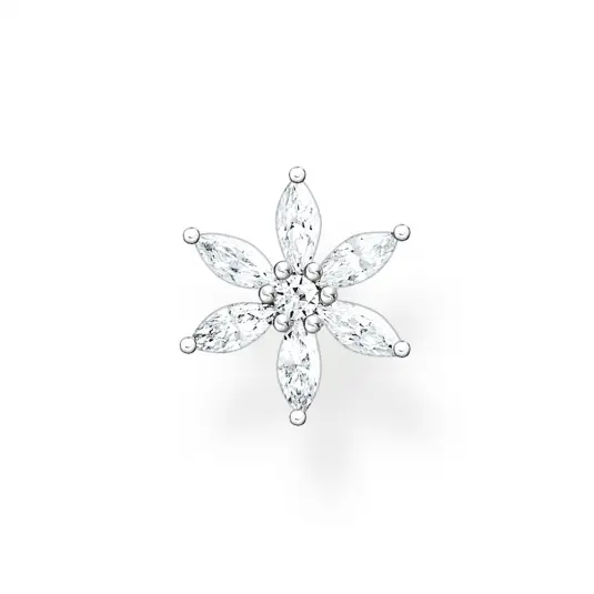 THOMAS SABO kusová náušnice Flower white stones náušnice H2196-051-14