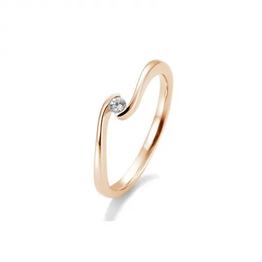 SOFIA DIAMONDS prsten z růžového zlata s diamantem 0,05 ct prsten BE41/85939-R