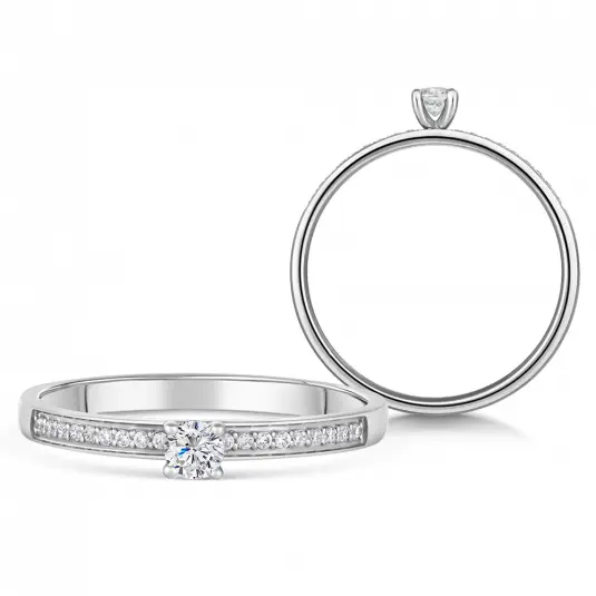 SOFIA DIAMONDS zlatý zásnubní prsten s diamantem 0,20 ct prsten BDRB00214WG