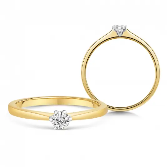SOFIA DIAMONDS zlatý zásnubní prsten s diamantem 0,15 ct prsten UDRG46873Y-H-I1