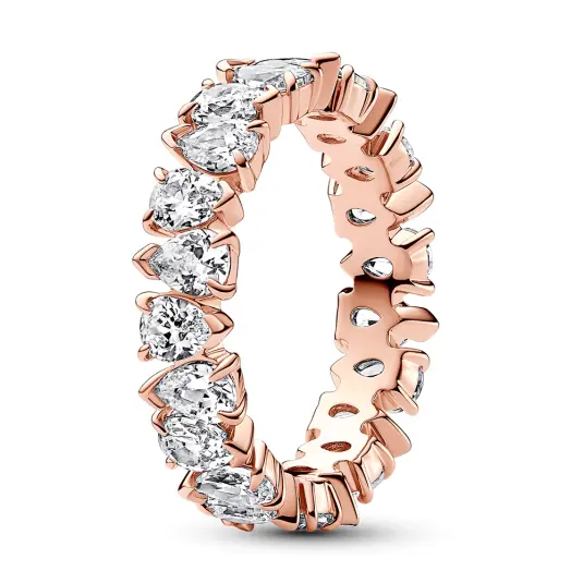 Pandora Oslnivý pozlacený prsten Rose Timeless 183021C01 50 mm
