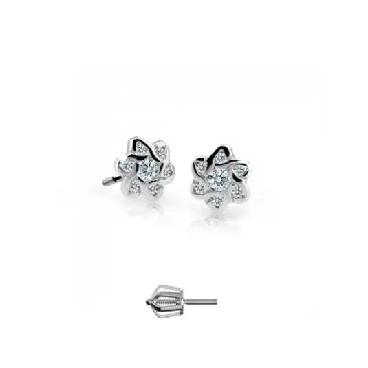 CUTIE DIAMONDS zlaté náušnice květiny C2149 náušnice ND2149-30-D-X-2