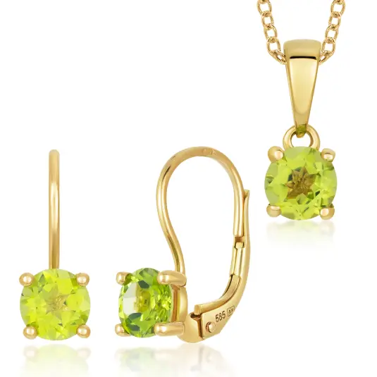 SOFIA zlatý set přívěsek a náušnice peridot šperkový set CK32000079850+CK40001909850