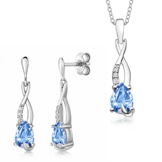 SOFIA stříbrný set náušnice a přívěsek šperkový set AEAE5936Z,BSY/R+AEAP4253Z,BSY/R