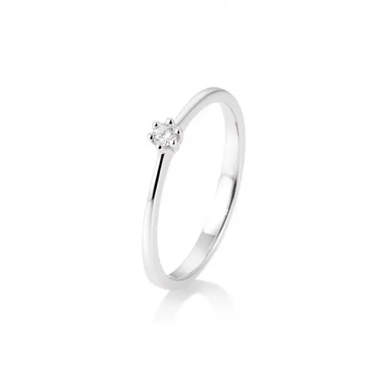 SOFIA DIAMONDS prsten z bílého zlata s diamantem 0,05 ct prsten BE41/85770-W