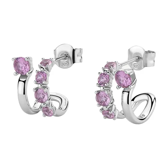 BROSWAY stříbrné náušnice Fancy Vibrant pink náušnice BWFVP120