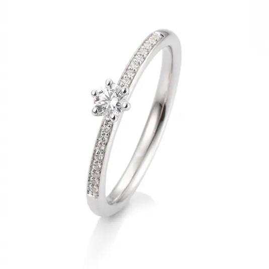 SOFIA DIAMONDS Prsten 14 k bílé zlato s diamanty 0,23 ct prsten BE41/05804-W