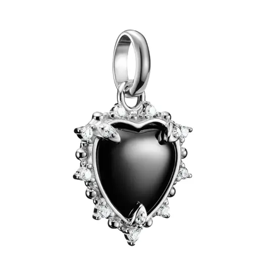 THOMAS SABO CONNECT přívěsek charm Black vintage heart silver přívěšek CC1286-643-11