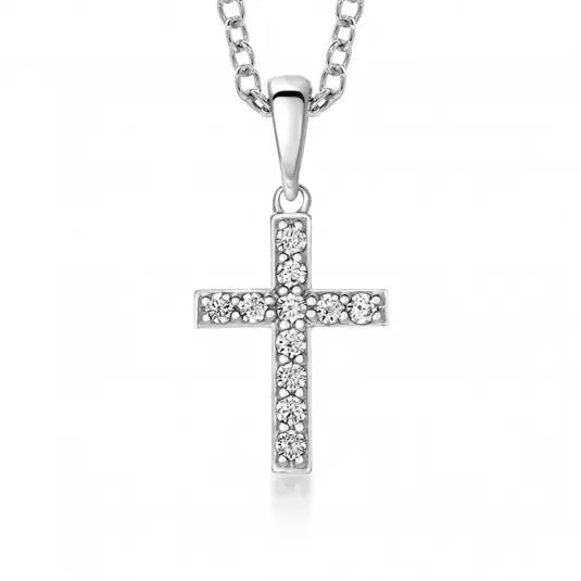 SOFIA DIAMONDS zlatý přívěsek křížek 0,11 ct přívěšek GEMPD30134-17